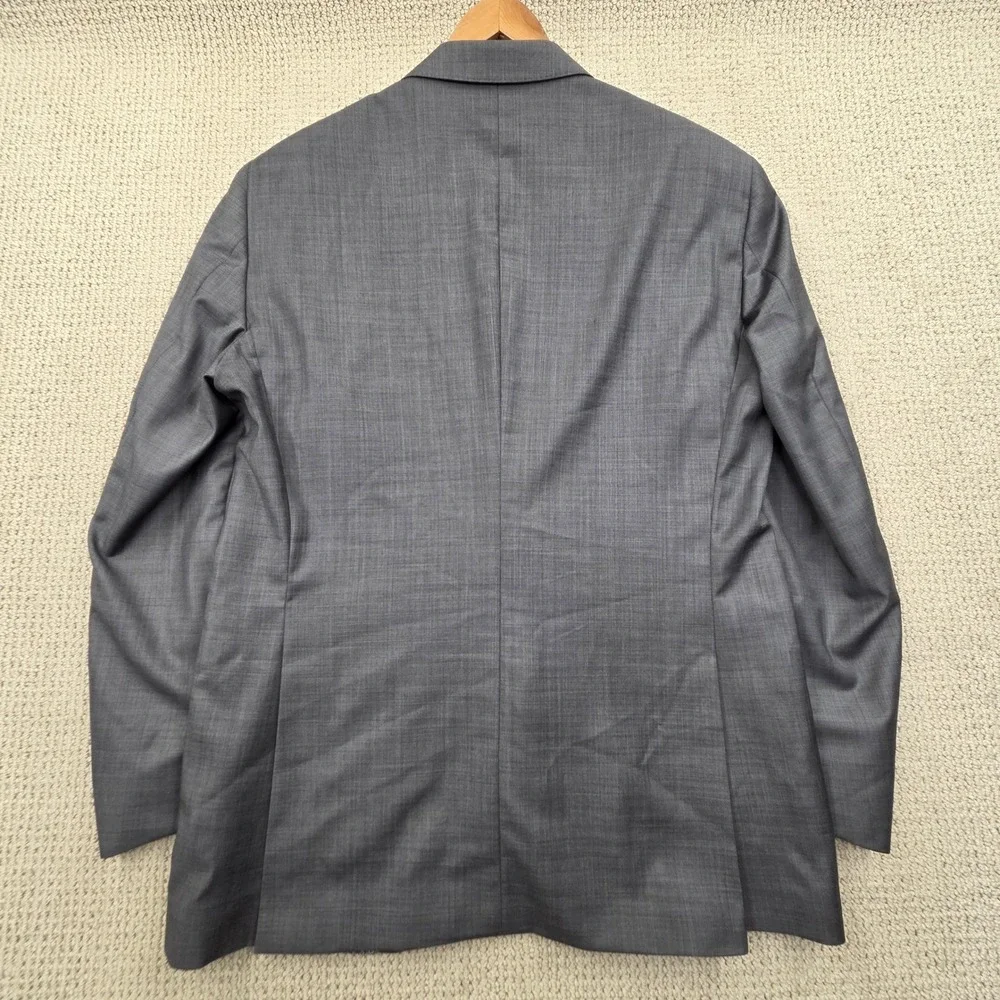 Peter Millar Mens 44R 100% Worsted Wool Gray Sharkskin Weave Blazer Sport Coat